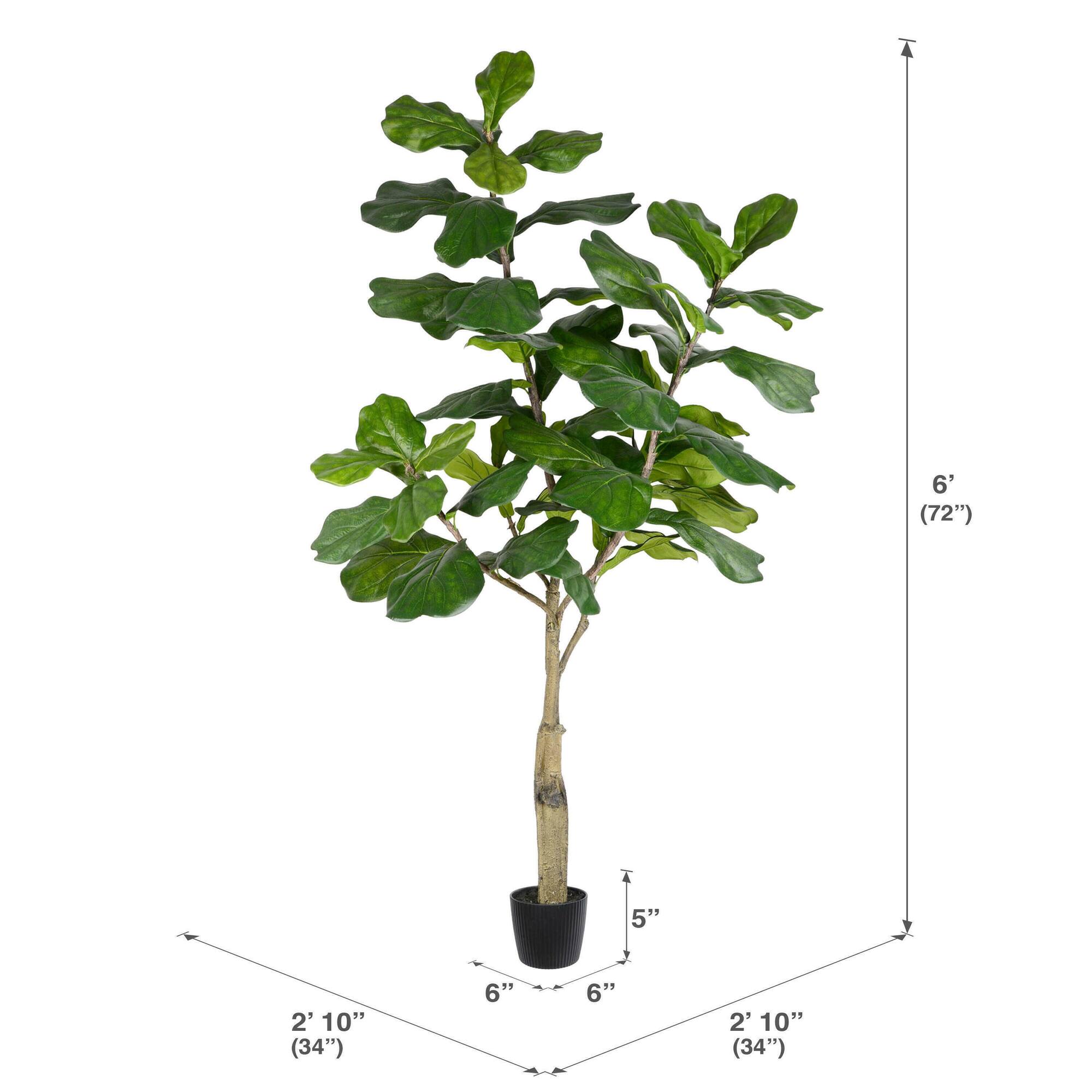 6ft. Potted Artificial Fiddle Tree